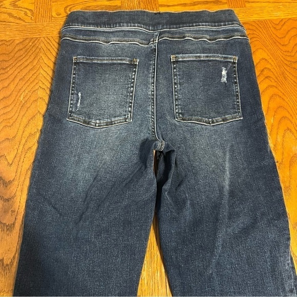 Spanx Distressed Ankle Skinny Jeans, Medium Wash Sz L - Picture 13 of 14